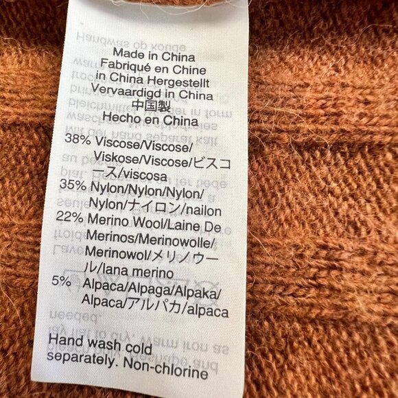 Madewell Knit Cardigan Women's Size Small Spice Open Front Long Sleeve Pockets - Picture 9 of 9